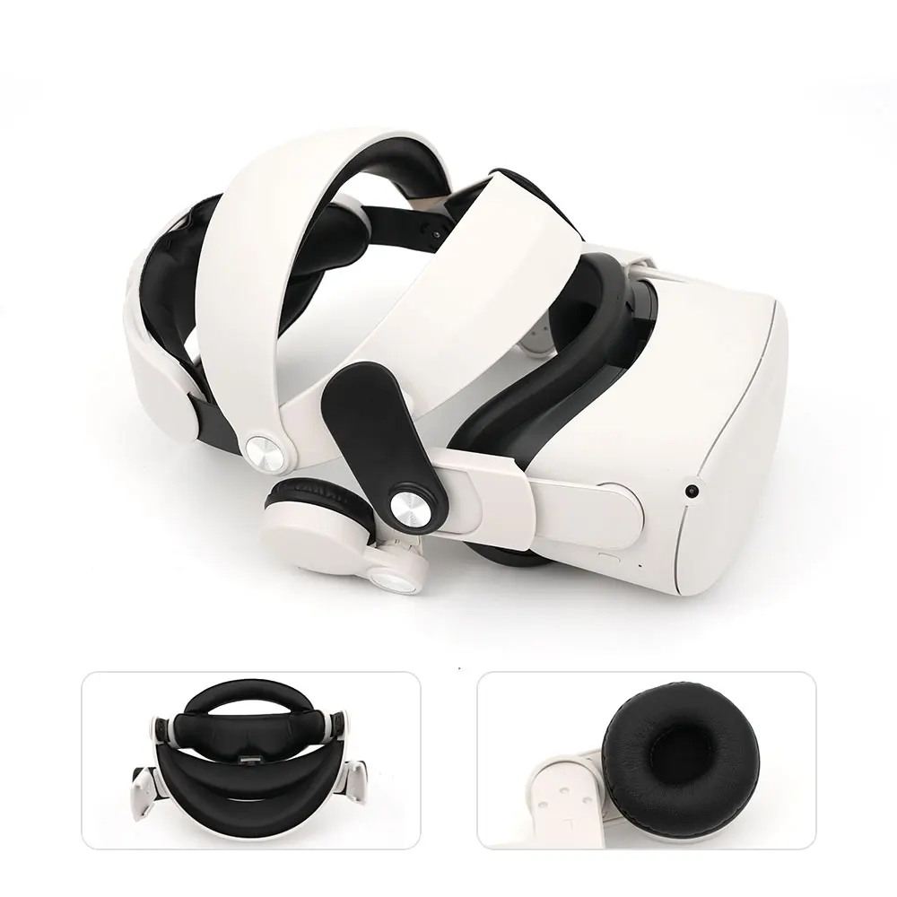 Head Strap Ear Muffs For Oculus Quest 2 Elite Strap VR Headset Enhanced Sound Adjustable Comfort Replacement Quest2 Accessories