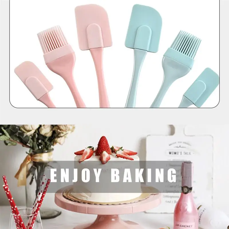 

3PCS Cream Scraper DIY Bread Cake Butter Non-stick Spatula Mixer Oil Brush Kitchen Baking Tool Silicone Spatula Cream Scraper