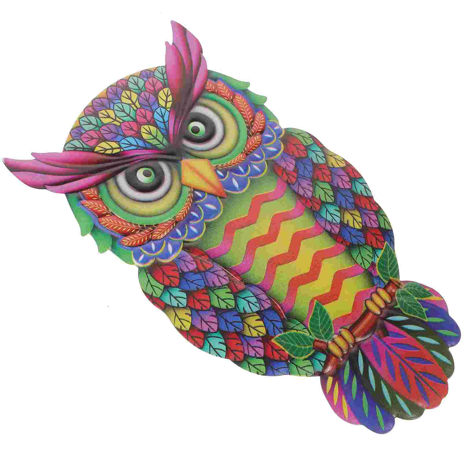 

Outdoor Home Decor Owl Ornament 2 Metal Wall Decoration Decorate Sculpture Crafts Creative Iron Hanging