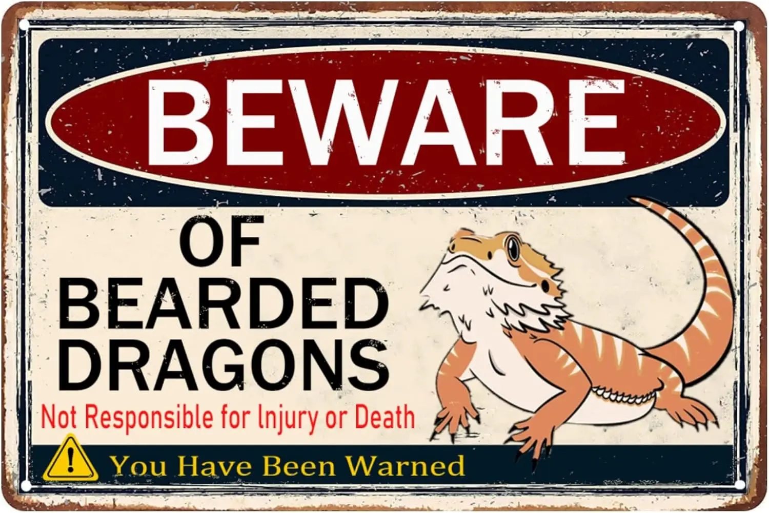 Bewre Of Berded Drgon Sgn Reptle Drgons Tnk ccessores Metl Tn Sgns Lzrd Stuff Vntge Wll Decor Gft For Lover R