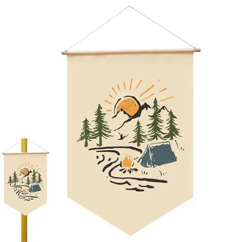 

Персонализированный Декоративный Флаг для кемпинга, создайте счастливую атмосферу, украшения для диких земель, украшения для кемпинга, фла...