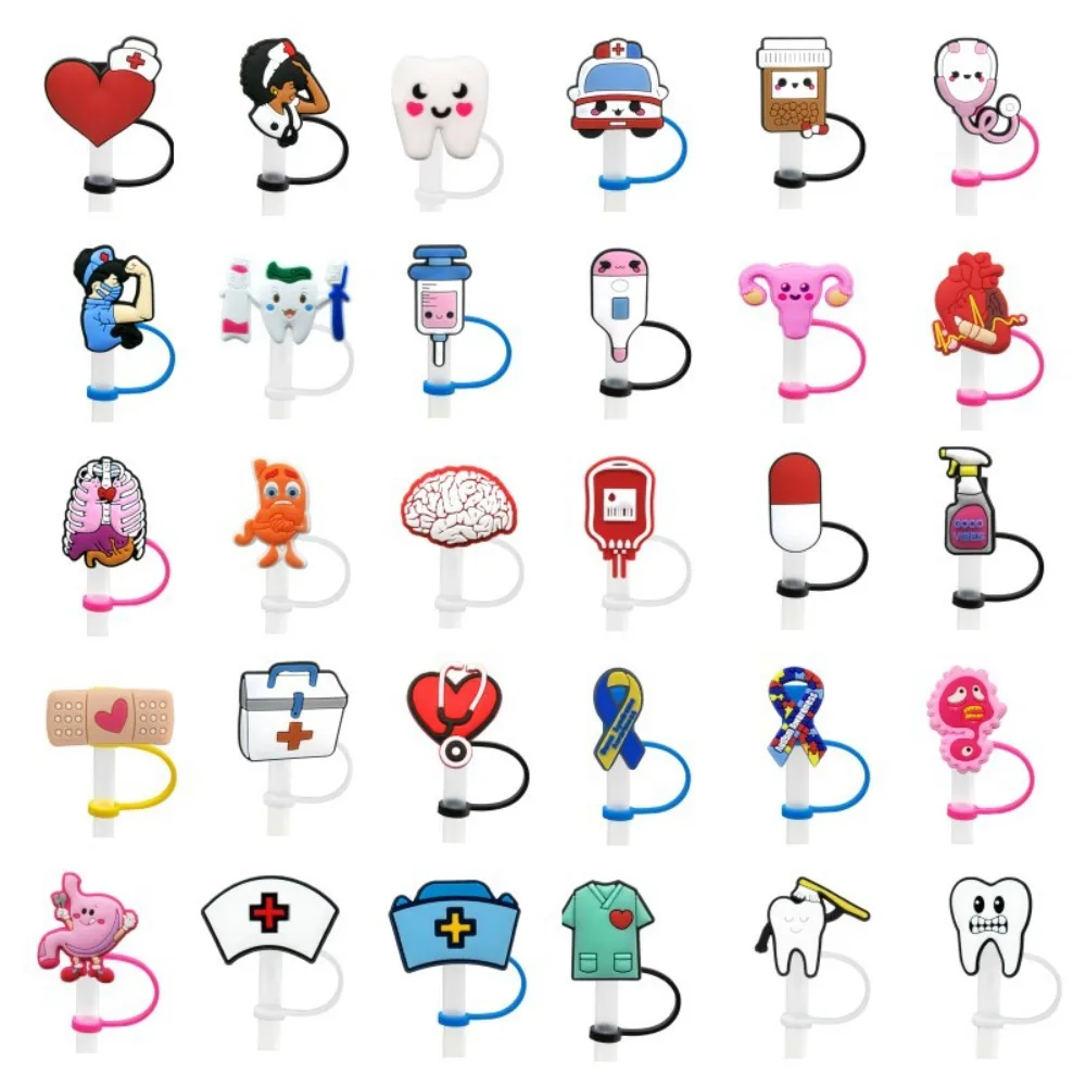 5 шт. многоразовые силиконовые наконечники для трубочек 10 мм