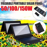 foldable 150w solar panel 5v dc usb port outdoor portable mobile battery charger for phone car yacht rv lights charging