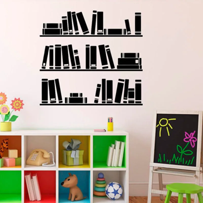 

Book Vinyl Wall Sticker Library Decoration Accessories Bookshelf Wallpaper Readingroom Decor Books Decals Classroom Art Mural