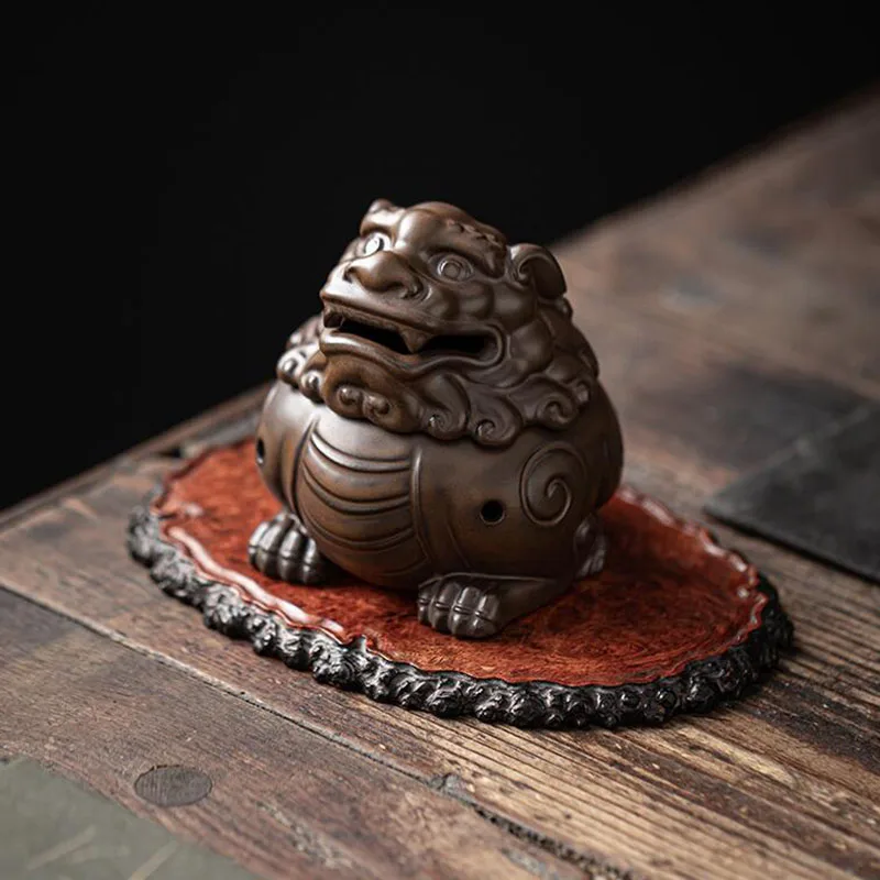 Керамическая горелка для ароматерапии с изображением Льва дракона катушка