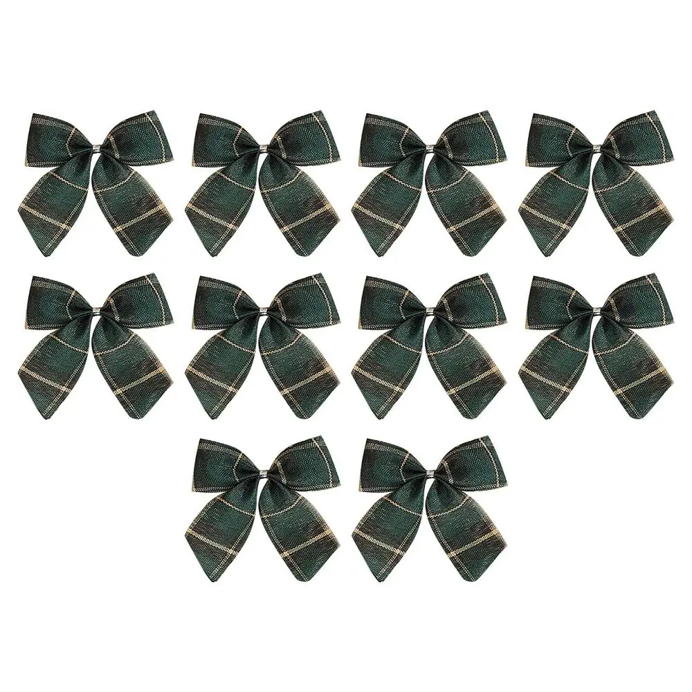 

Клетчатые тканевые банты для елки, набор из 10 шт.