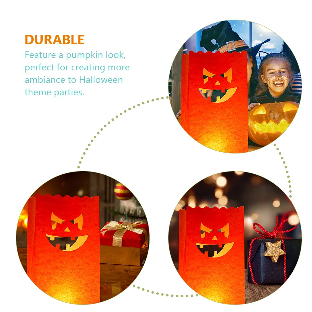 24 шт. тыквенный бумажный пакет сумки светящиеся украшения на Хэллоуин фонарики