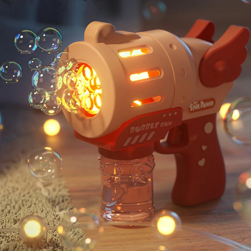 

23/29Hole Bubble Gun Kids Toys Automatic Soap Rocket Bubbles Machine Outdoor Wedding Party Toy Led Light Children Birthday Gifts