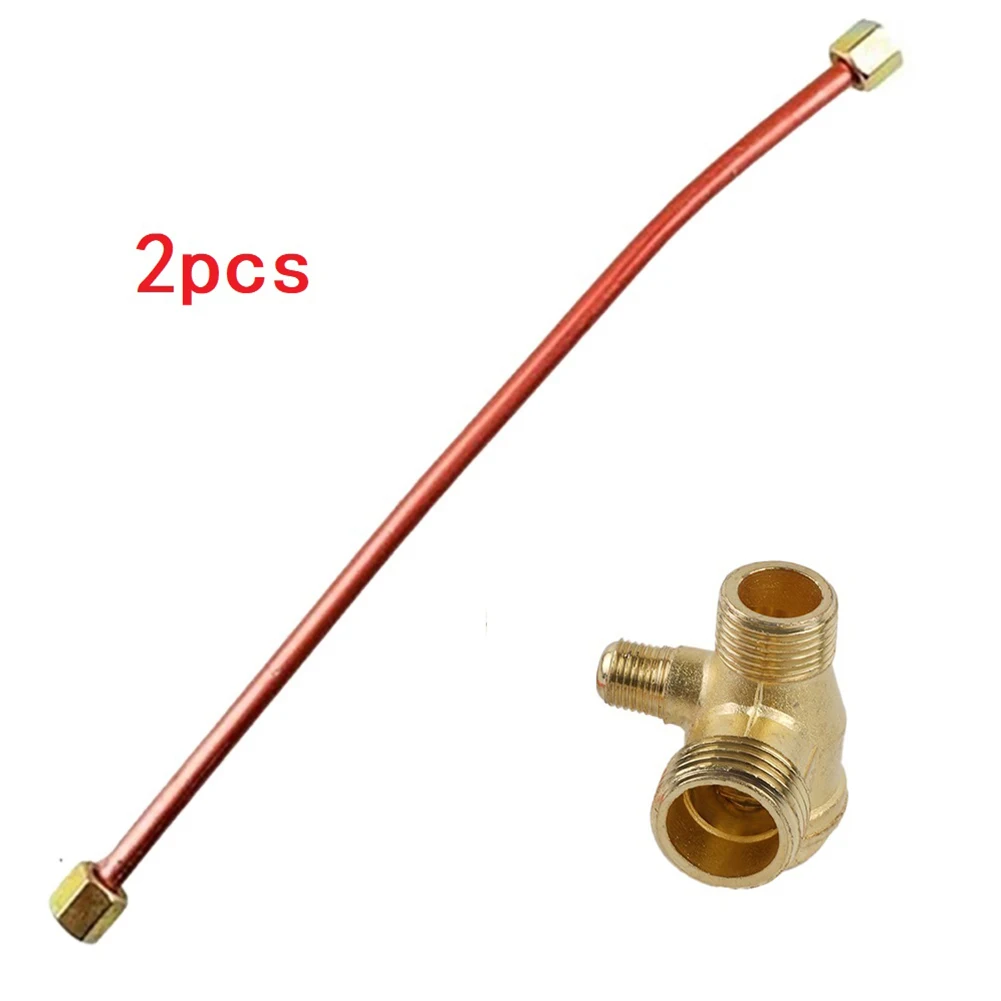 

400mm Exhaust Tube With 3-Port Zinc Alloy Check Valve For Air Compressor Parts G1/8 Thread Air Tools Accessories