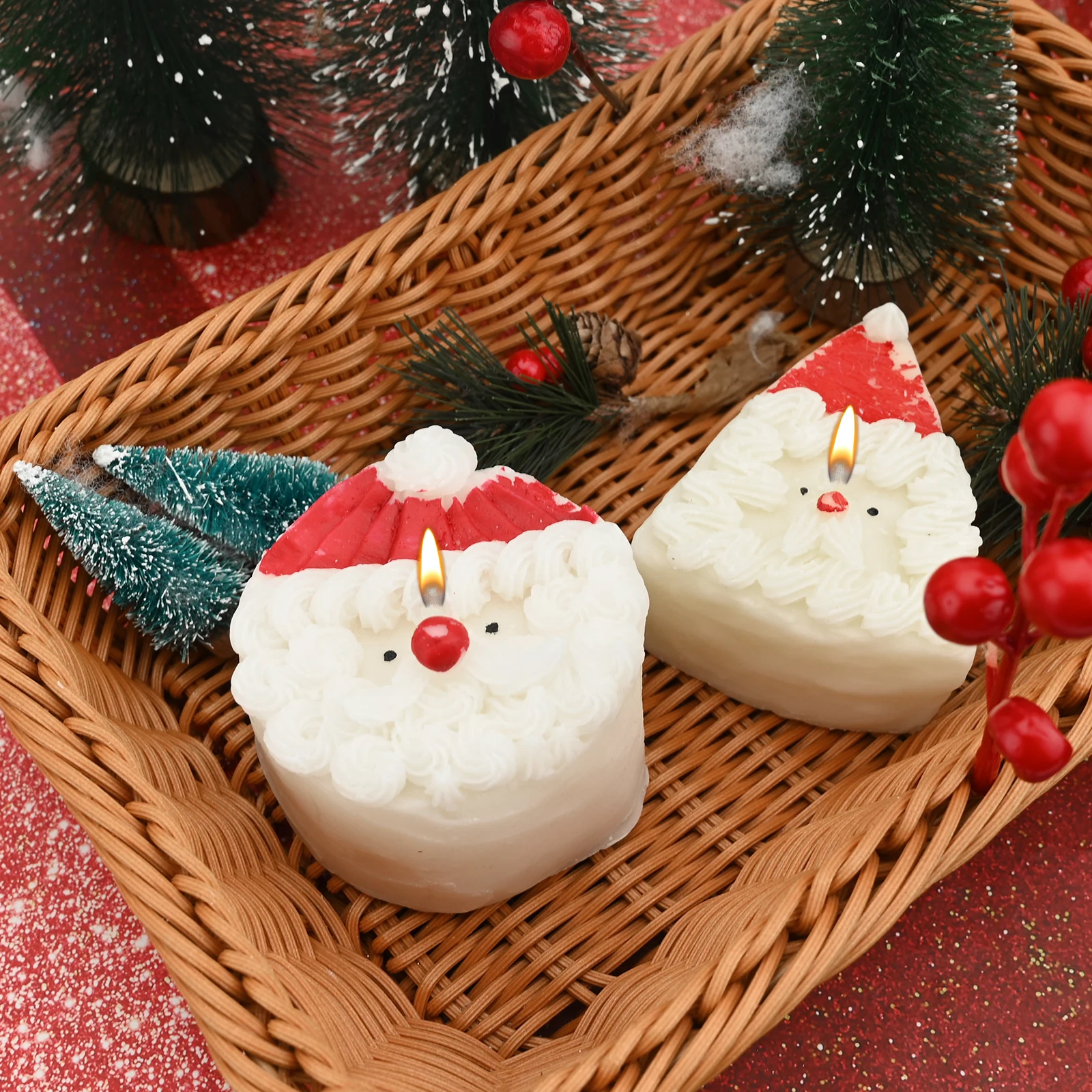 2 шт. рождественские ароматические свечи Санта-Клауса соевый воск украшенные