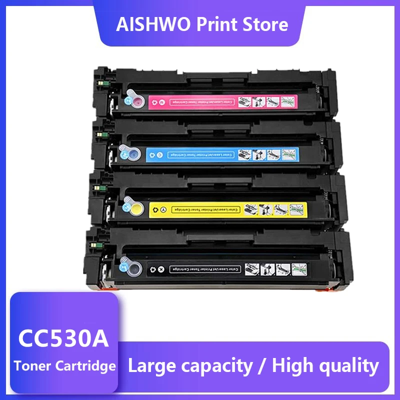 

ASW 304A Compatible Toner Cartridge CC530A CC531A CC532A CC533A for HP Color LaserJet CM2320nf CP2025 CM2320fxi CM2320n CM2320nf