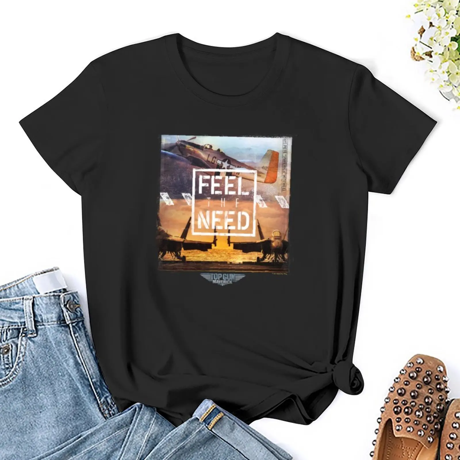 Женская футболка с надписью Top Gun: Maverick Feel The Need