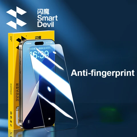 Film de Verre Trempé SmartDevil HD pour iPhone Pro Max Film de Protection d'Écran pour iPhone Pro Plus Protection de l'Empreinte Digitale 16 16 16 16