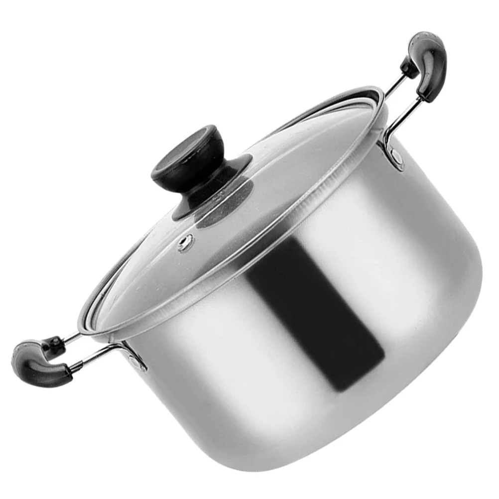 

Stock Pot with Glass Lid Stainless Steel Soup Pot Pasta Pot Pot with Two Handle for Butter Chocolate Candy Stew Sauce Reheat