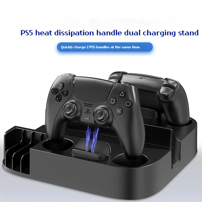 

New Cd Digital Version Host Cooling Base Ps5 Controller Dual Charging Base Game Card Convenient Storage Stand For Playstation 5