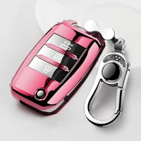new tpu full cover car remote key case keychain keys shell holder bag for kia k2 k3 k4 k5 rio ql ceed sorento cerato sportage