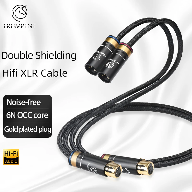 Hi-end 6N OCC XLR аудиокабель HiFi 2XLR папа к мама сбалансированный кабель для Mixe усилителя