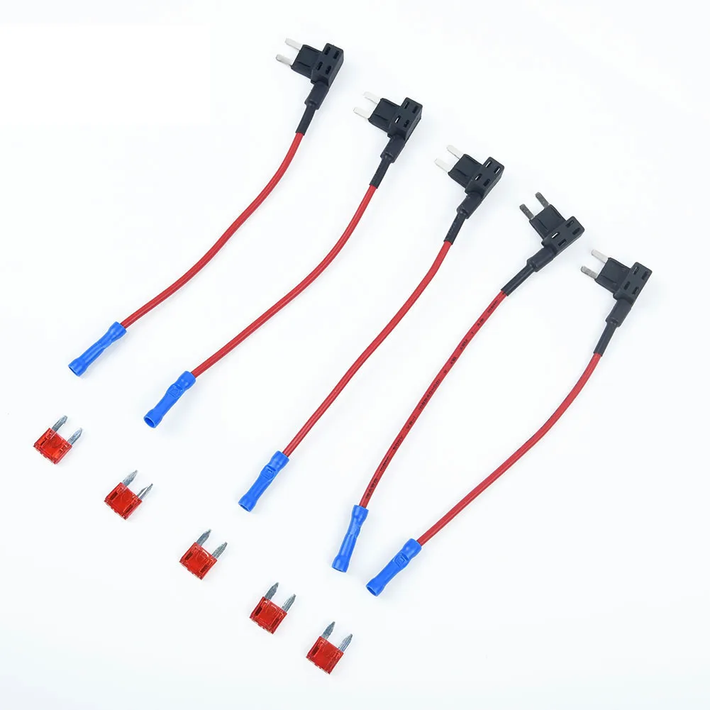 

5pcs Add-A-Circuit Fuse TAP Adapter Blade Fuse Holder with 5 Mini Blade Fuses Blade Fuse Holder Fuse Holder Copper
