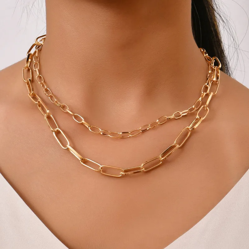 

Women Clavicle Chain Retro Multilayer Necklace Accessories