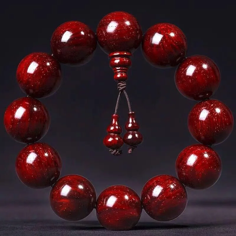 

Natural Lobular Red Sandalwood High-density Submerged Material Buddha Bead Hand String Zambia Blood Sandalwood Wooden Stationery