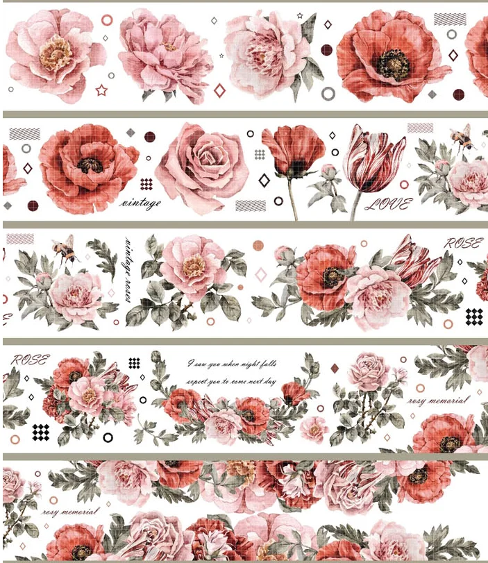 

10 метров, новинка 2022, лента для домашних животных с цветами, красные и розовые цветы