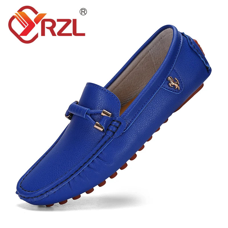 

YRZL Loafers for Men 2023 New Handmade Moccasins Men Flats Casual Leather Shoes Luxury Comfy Mens Loafers Size 48 Shoes for Men
