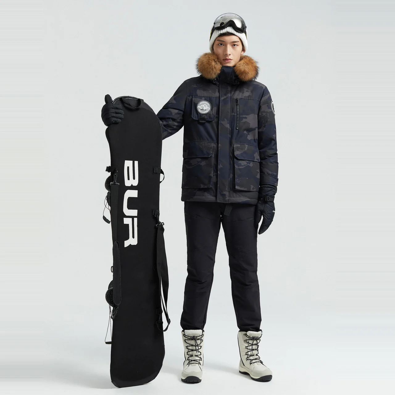 BOSIDENG зимняя 90% гусиный пух куртка мужская глубокая водонепроницаемая