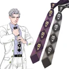 Галстук с черепом из аниме невероятные приключения Джоджо, шейный галстук с мотивом Кира йошикаге и принтом KILLER QUEEN, на молнии, аксессуары для косплея