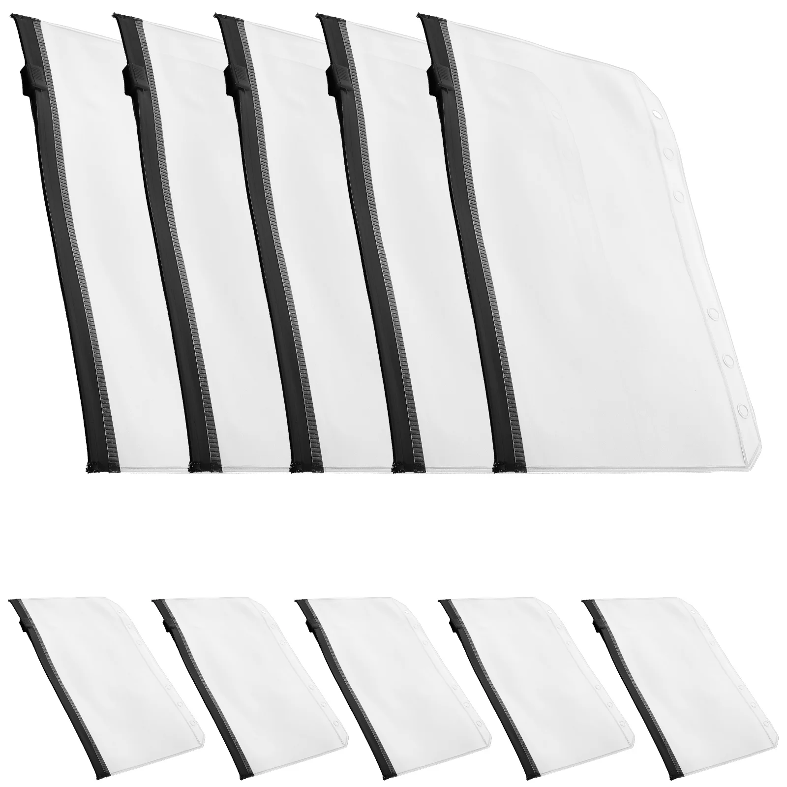 

Black File Folderss Binder Bag File Folder Bags Zip Pouches Organizing Plastic Zipper Folders Organizer Documents Practical