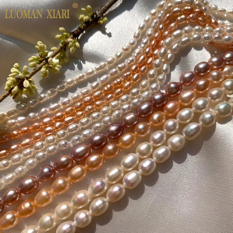 Бусины Из Натурального пресноводного жемчуга AAA 100% розового и белого цвета