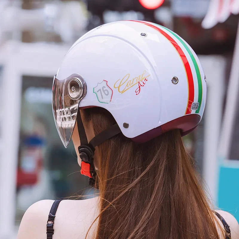 Motorcycle Helmet Men Women Retro Vintage Biker Scooter Half Open Face Moto Casco Capacetes Motorbike Visor |