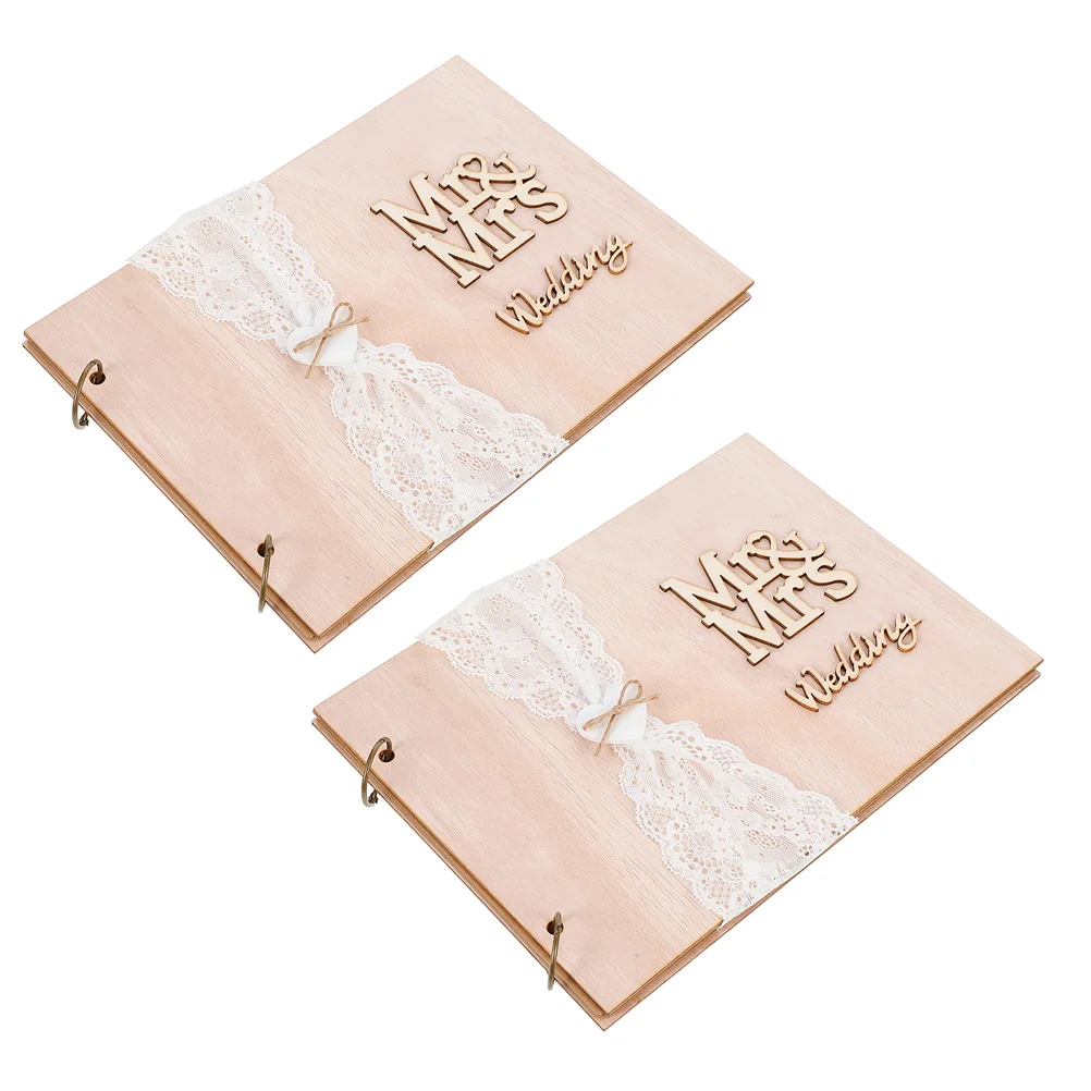 

2 шт., деревянная Гостевая Книга в стиле ретро