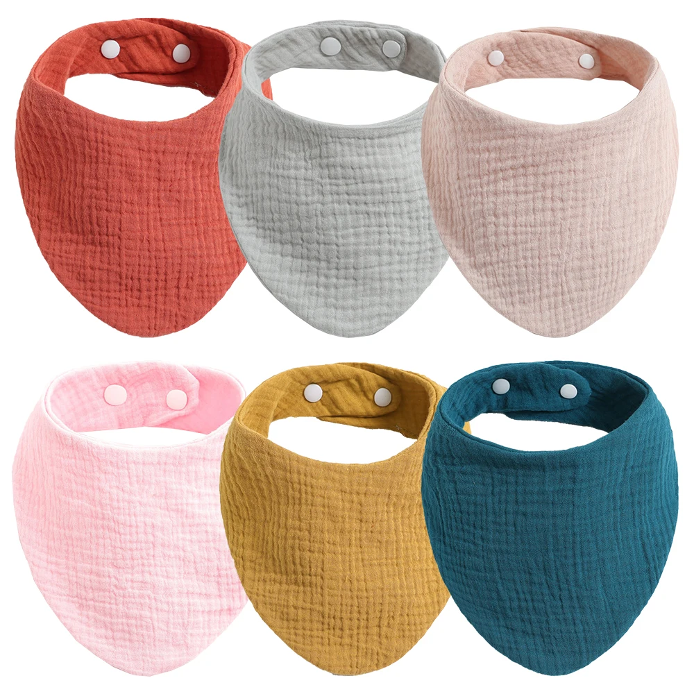 

Baby Bibs Muslin Cotton Newborn Bibs Soft 100% Organic Cotton Solid Color Saliva Towel Burp Cloth Feeding Drool Unisex Cute Bibs