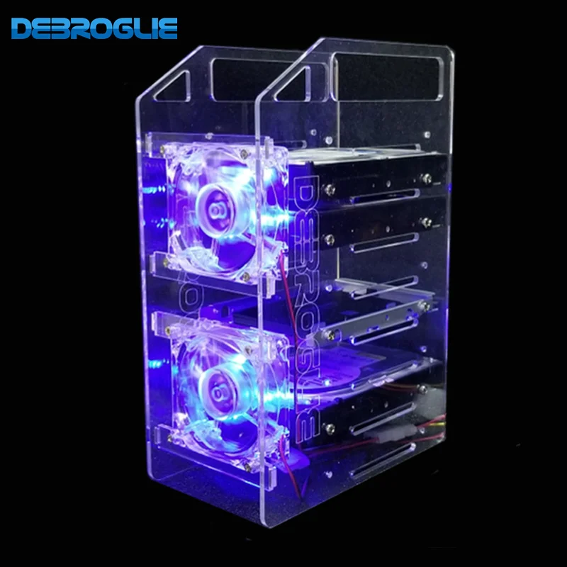 Cremalheira Transparente da Extensão do Disco Rígido — 3.5 Discos Rígidos Externos do Computador do Desktop da Polegada Hdd Gaiola Refrigerar para a Mineração