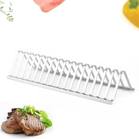 Stainless Steel Holder Til Barbecue Grill Beef Rack Chicken Chop Rack Lamb Holder Household Portable Outdoor Grill Barbecue Tool