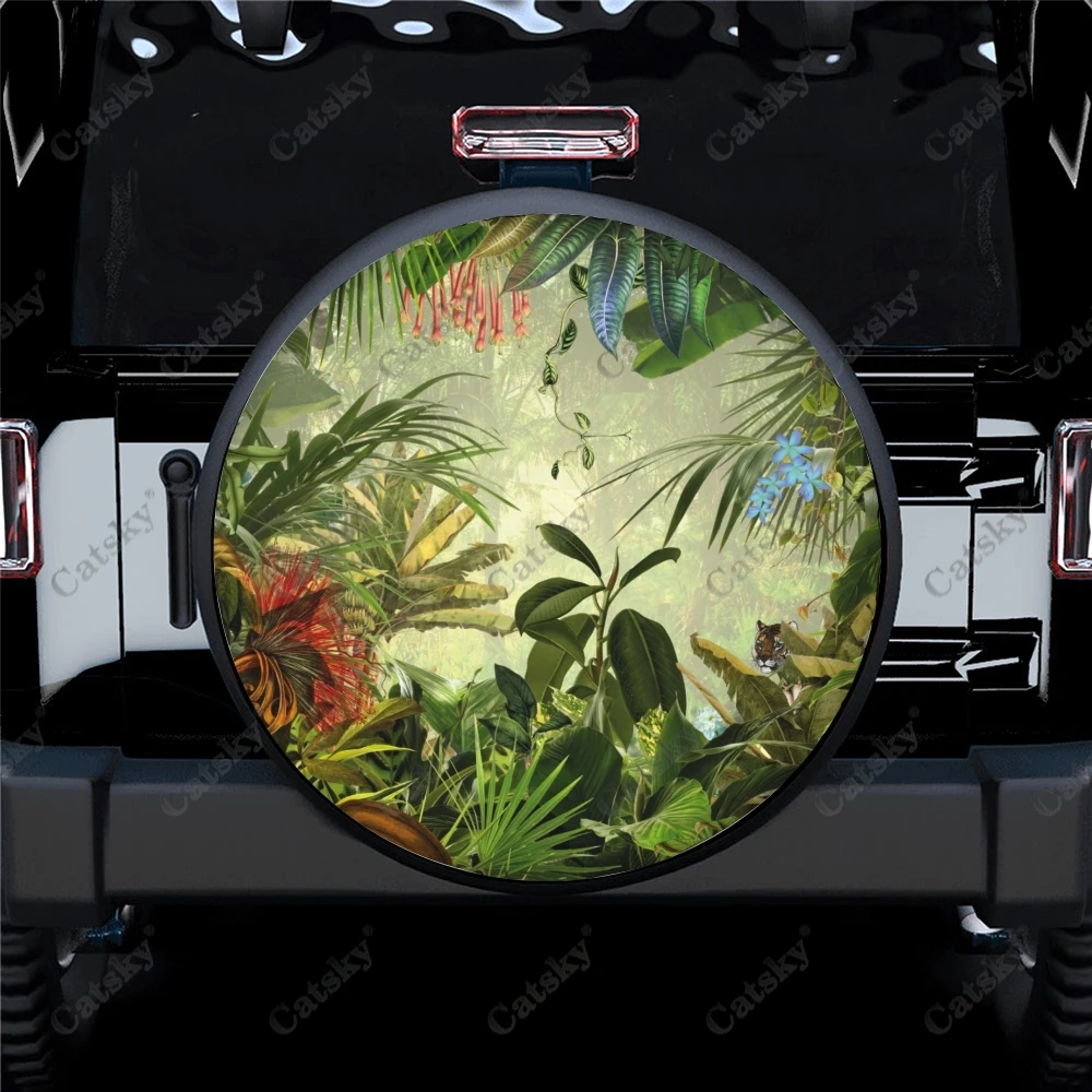 

Тропические цветы, запасные покрышки для шин, искусственный декор, устойчивый к атмосферным воздействиям, универсальный для прицепа, внедорожника, грузовика, кемпера, трейлера