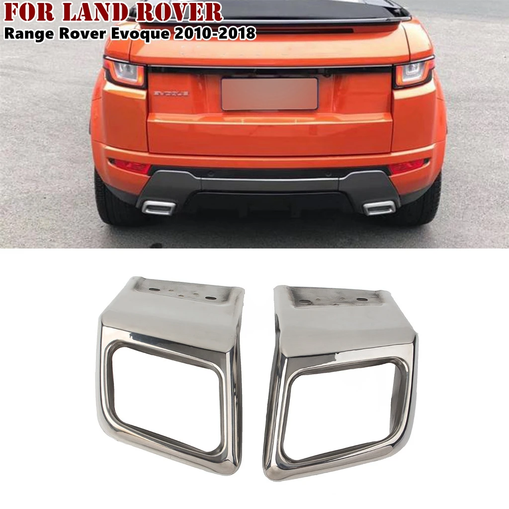 

1 пара серебряных выхлопных трубок заднего бампера для Land Rover Range Rover Evoque 2010 2011 2012 2013 2014 2015 2016 2017 2018