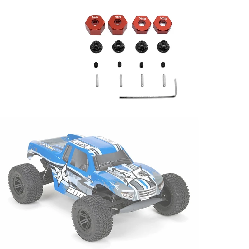 4 шт. шестигранный адаптер привода колес для серии 1/10 ECX 2WD Ruckus Torment Axe Brutus Circuit AMP RC Car