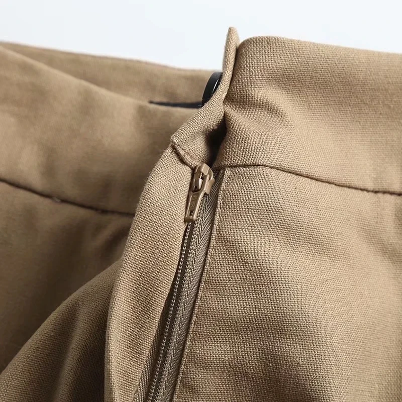 Elmsk England Style Indie Folk Vintage High Waist Straight Loose Bermuda Casual Cotton Linen Shorts Women