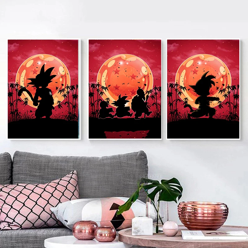 

Dragon Ball Anime Figure Poster Goku Vegeta Canvas Painting Super Saiya Mural Wall Art Living Room Home Decor Prints Cuadros