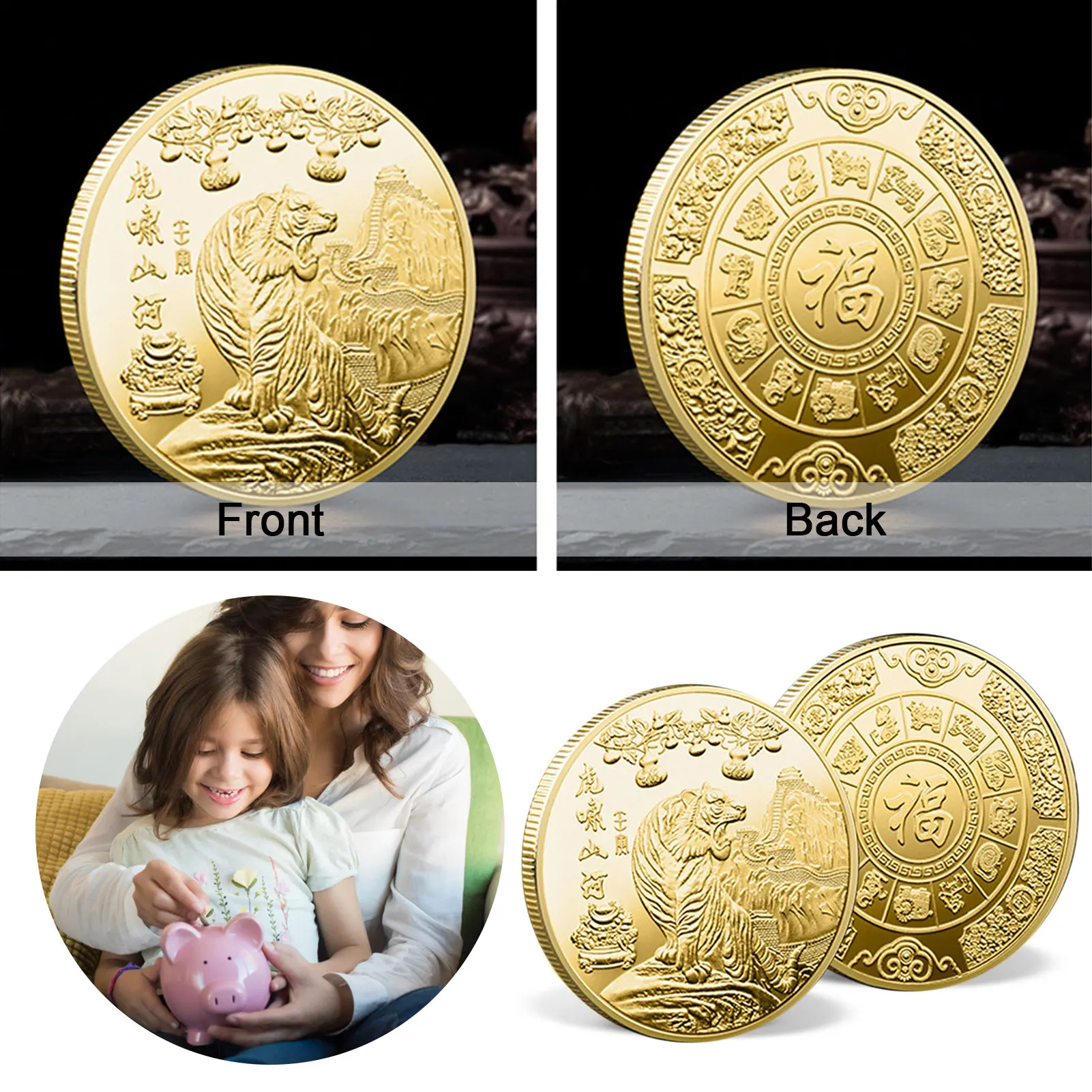 

Оригинальная памятная монета 2022 года с китайским новым годом тигра, позолоченные, серебряные коллекционные декоративные товары, монеты с д...