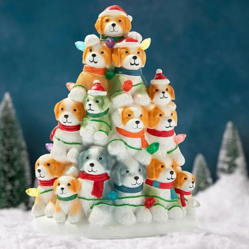 Рождественский ночник Симпатичная смоляная лампа для щенка Поделки собак Лампа