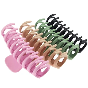 New Solid Color Large Claw Clip Crab Barrette For Women Girls Hair Claws Bath Clip Ponytail Clip Hea in Pakistan