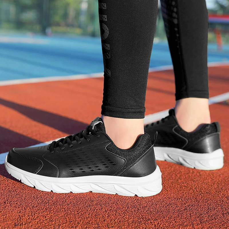 Men Running Shoes Breathable Sneakers Men Lightweight Outdoor Sport Shoes Leather Men Walking Athletic Shoes Zapatos Deportivos