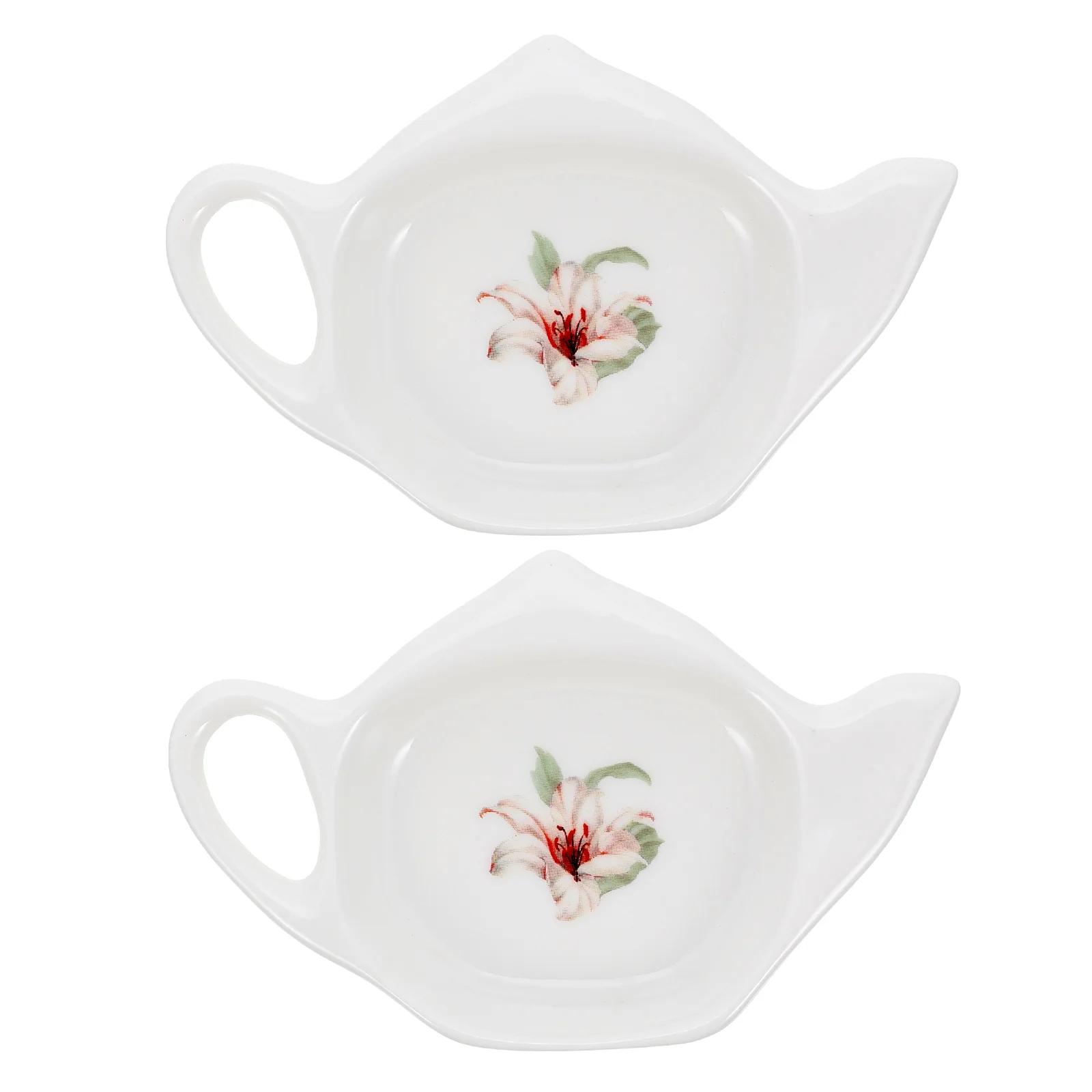 

2 Pcs Tea Bag Saucer Ceramic Tray Tea Packet Holder Tea Bag Stand Bowl Set Teabag Storage Ceramics Teabag Caddy Porcelain Travel