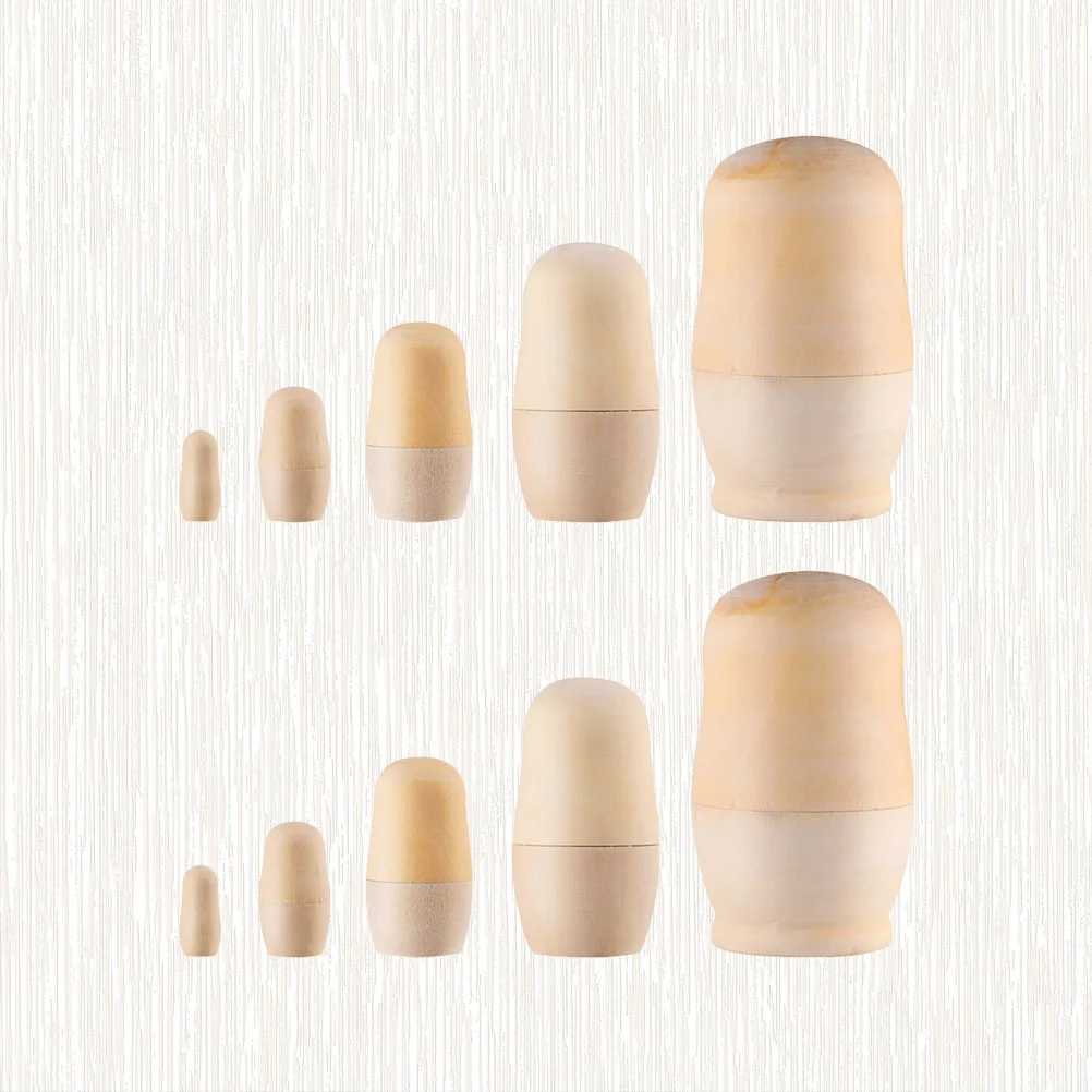 

Nesting Blank Russian Unpainted Diy Wooden Dollmatryoshka Toddlers Custom Christmas Kids Unfinished Stacking Pegwood Make