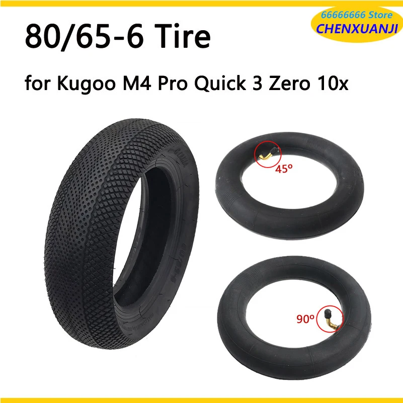 

80/65-6 Tire for Kugoo M4 Pro Quick 3 Zero 10x Electric Scooter 10x3.0 Inner Outer Tyre Pneumatic Wheel Replacement Parts