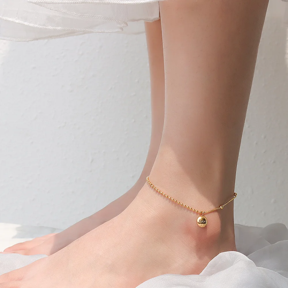

Women's Pendant Chain Spherical Lucky Waterproof Stainless Steel Foot Chain Fashion High Quality Jewelry Christmas Gift