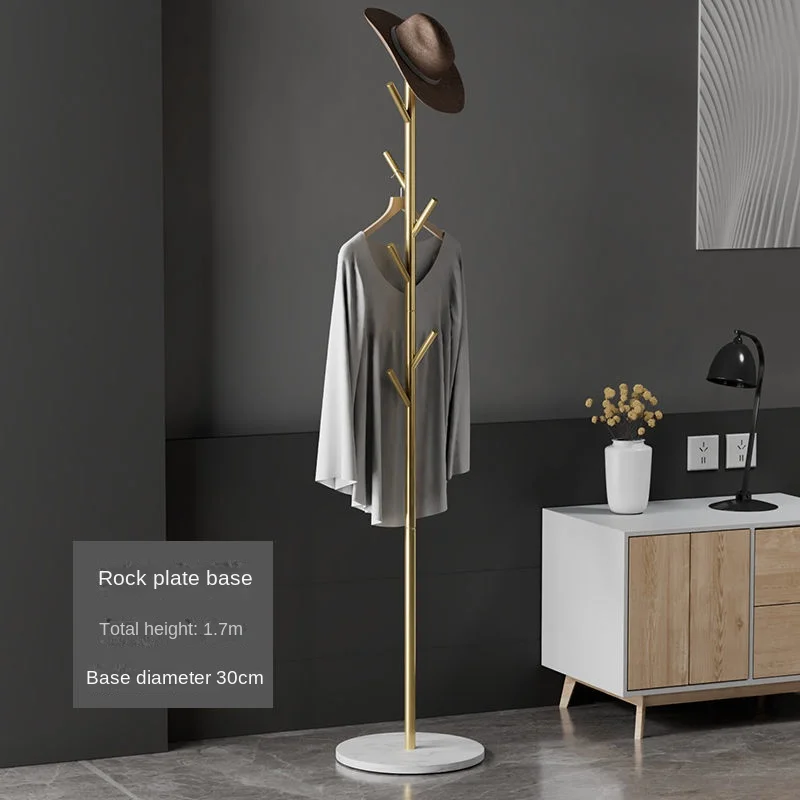 

Standing Coat Rack Floor Bedroom Rock Plate Metal Hanger Living Room Furniture Simple Household Clothes Bag Wardrobes Rac