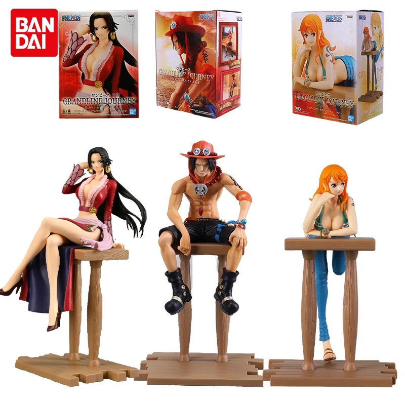 

Bandai Original One Piece GRANDLINE JOURNEY Portgas D. Ace Anime Figure Model Toys Collectible Model Ornaments Gifts for Boys